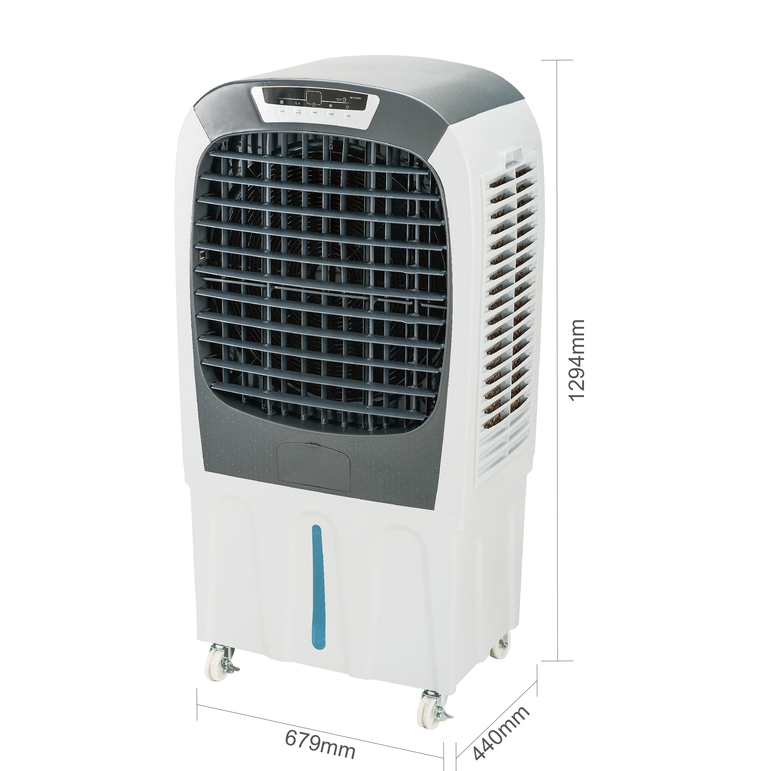 Enfriador de aire evaporativo de pie con control remoto para exteriores de 80L